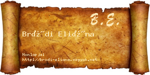 Bródi Eliána névjegykártya
